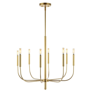 Amoros 27.25" Modern Mid-Century Iron LED Chandelier - JONATHAN Y